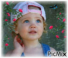 A Child Watching A Butterfly! - GIF animasi gratis