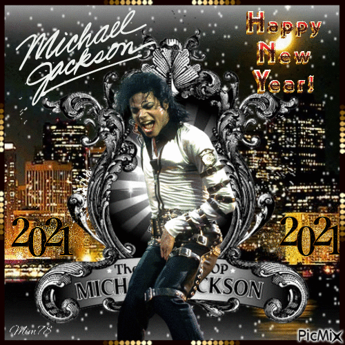 happy new year Michael Jackson - Animovaný GIF zadarmo