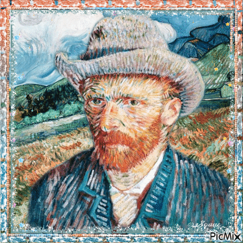 Sternenregen mit Van Gogh - Бесплатни анимирани ГИФ