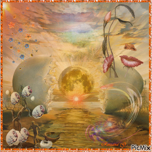 Vision of the world in surrealist art - GIF animado grátis