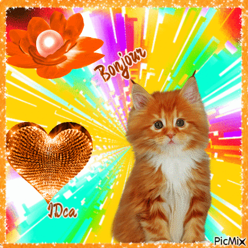 Bonjour les chatons - Darmowy animowany GIF