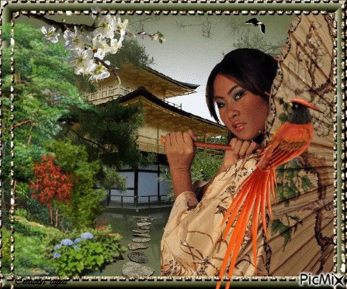 Chinoise en ombrelle - 無料のアニメーション GIF