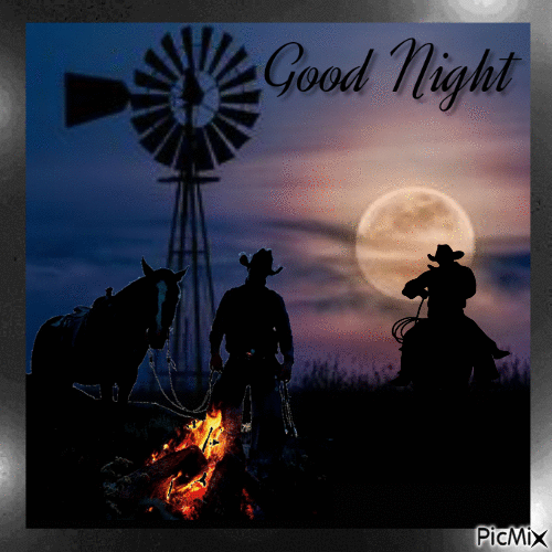 Good Night Cowboys - Безплатен анимиран GIF