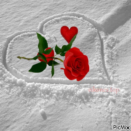 Καρδιά στο χιόνι - бесплатно png