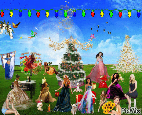 إحتفال مع بابا نويل - Ingyenes animált GIF
