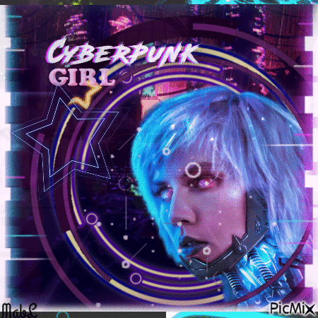 Cyberpunk Girl - Gratis animerad GIF