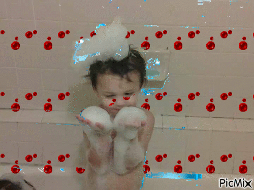 Nick is Taking a Bubble Bath - Free animated GIF