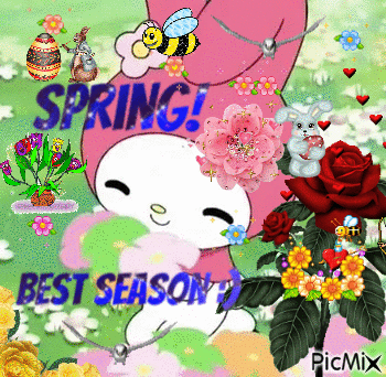 My melo and me love spring! :) - GIF animado gratis