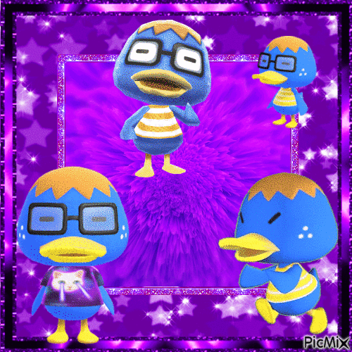 Derwin Duck in purple - GIF animé gratuit