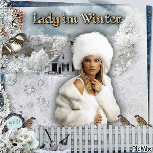 Lady im Winter - GIF animado gratis