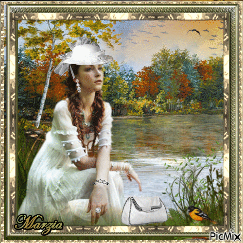 dama sul lago - Ingyenes animált GIF