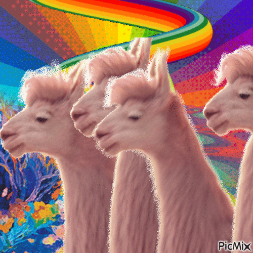 Having a llama fun! - 免费动画 GIF