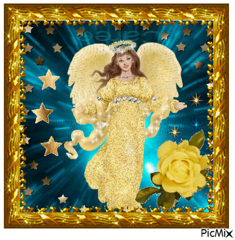 Angel in yellow - Free animated GIF