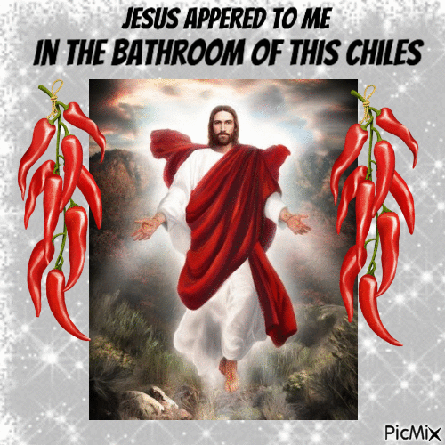 Jesus in chiles - Free animated GIF