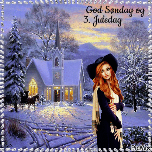Happy Sunday and third day of Christmas - Gratis geanimeerde GIF