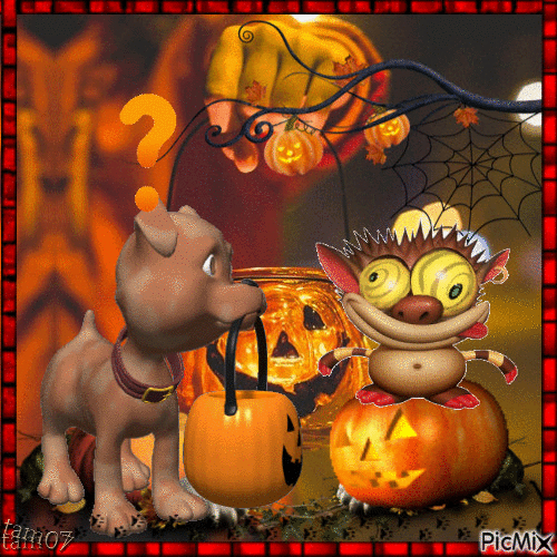 Dogs and Halloween 🎃 - Darmowy animowany GIF