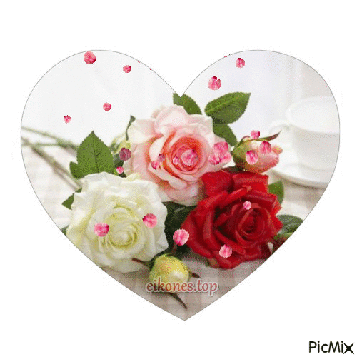 gif  flowers heart - Бесплатни анимирани ГИФ