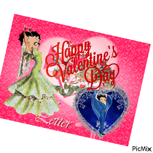 Saint Valentin Betty Boop - Ingyenes animált GIF
