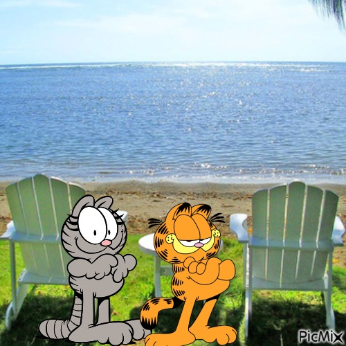 Garfield and Nermal - Free PNG