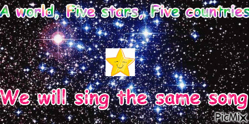 A world, Five stars, Five countries - Bezmaksas animēts GIF