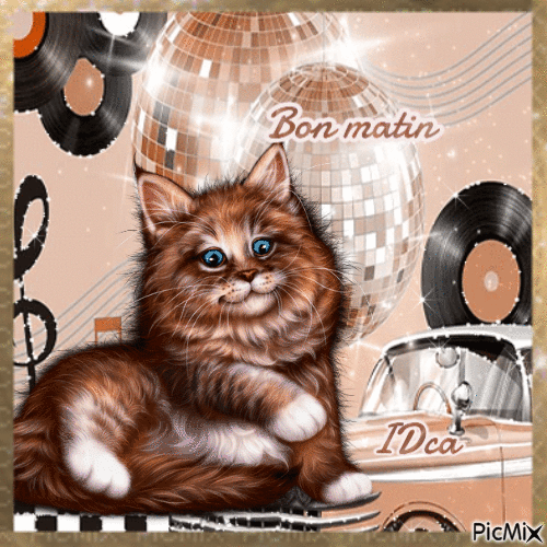 Bonne journée  les chatons - Безплатен анимиран GIF