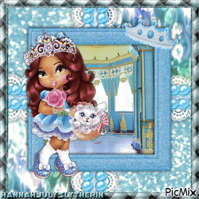 {{Little Princess in Pastel Blue Palace}} - Free animated GIF