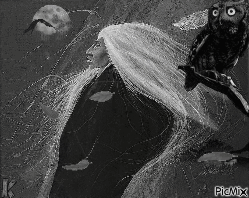 la machi cuervo negro - Ingyenes animált GIF