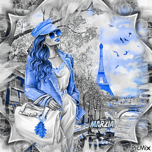 marzia - Turista a Parigi - GIF animado gratis