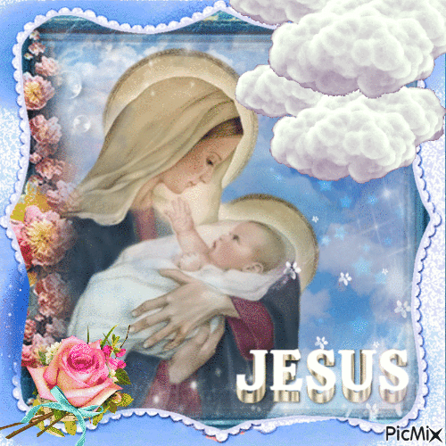 Maria mit Jesus - Darmowy animowany GIF
