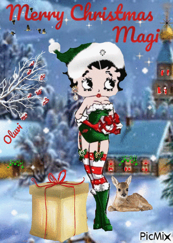 Betty Boop at Christmas - Безплатен анимиран GIF