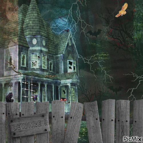 creepy house - 無料のアニメーション GIF
