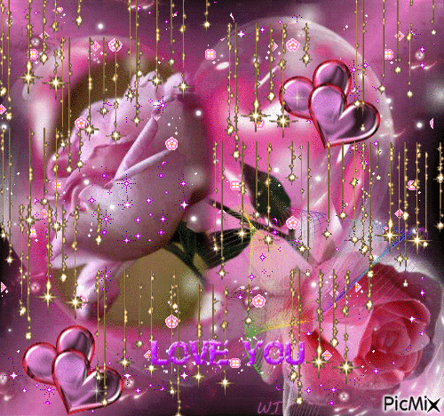 Beautiful Pink Roses - Безплатен анимиран GIF