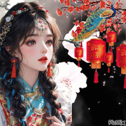 Pretty Asian Woman - Бесплатни анимирани ГИФ