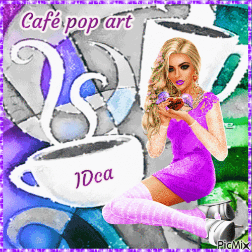 Café pop art - Darmowy animowany GIF