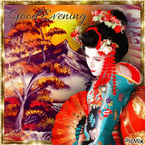 Good Evening Geisha - GIF animé gratuit