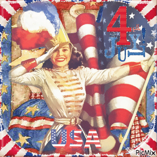 4th of july America patriotic - Бесплатный анимированный гифка