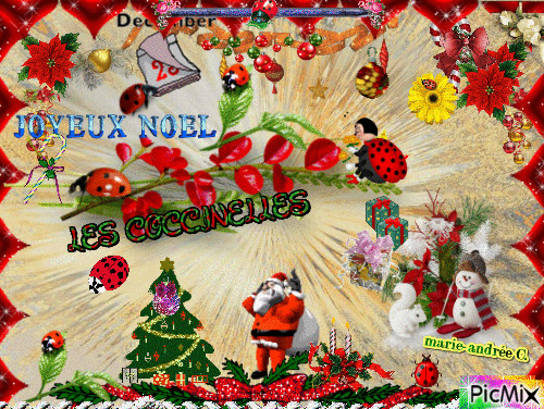 *Noël & Hiver .  - Coccinelles -* - GIF animado grátis
