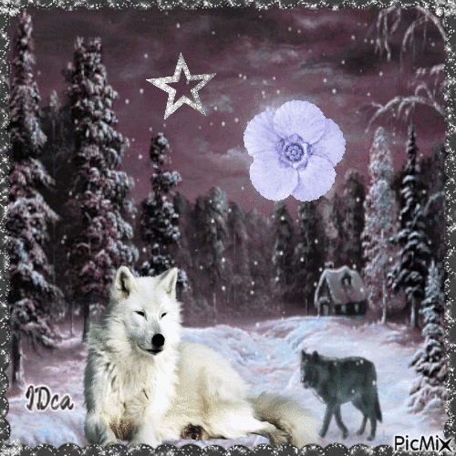 Loups la nuit - 無料のアニメーション GIF