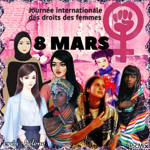 8  Mars - action pour les droits des femme - Darmowy animowany GIF