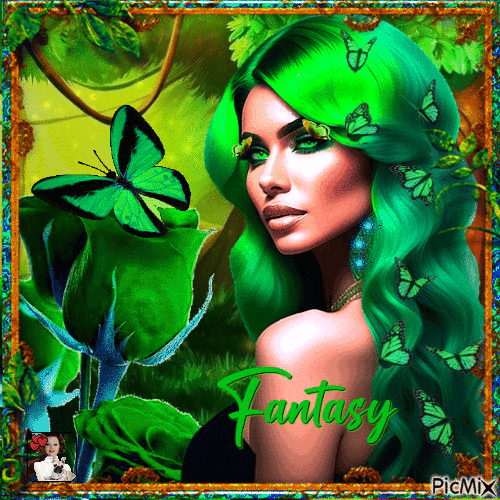 fantasy Fairy green - GIF animé gratuit