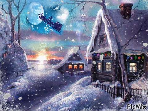 Christmas Night - GIF animé gratuit