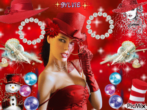 chapeau rouge ma création a partager sylvie - Free animated GIF