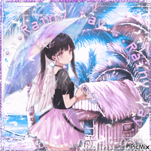 Anime Angel Tropical Rains - Бесплатный анимированный гифка