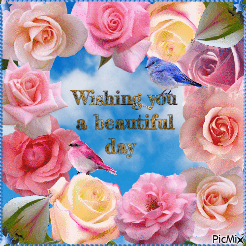 Wishing you a beautiful day - Бесплатный анимированный гифка