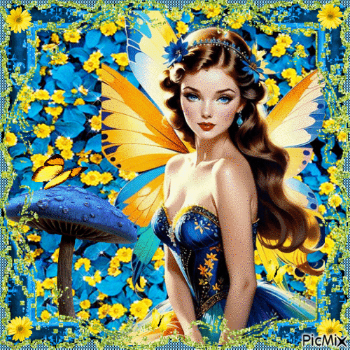 Butterfly Fairy Portrait - GIF animado grátis