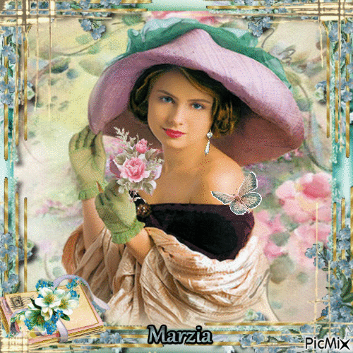 portrait vintage de femme pastel - Δωρεάν κινούμενο GIF