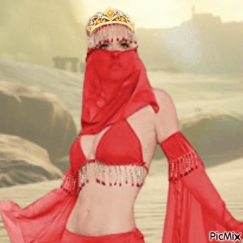 Arabian princess in desert - png ฟรี