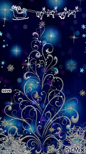 blue christmas tree - Bezmaksas animēts GIF