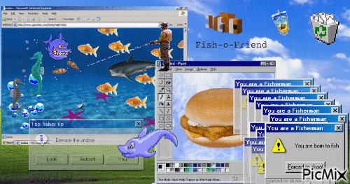 Born to fish - GIF animasi gratis