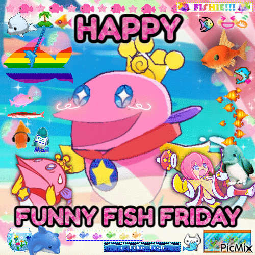 funny fish friday - GIF animé gratuit